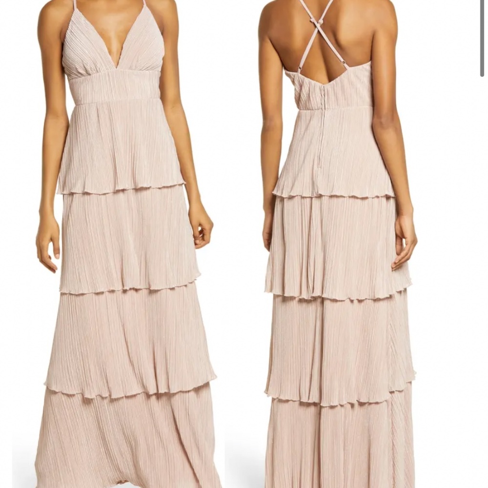 Tiered Plisse maxi dress